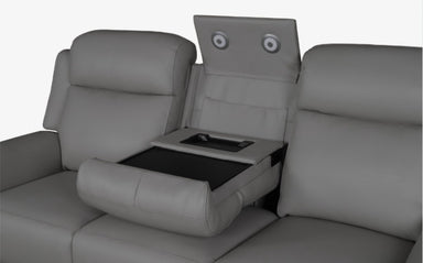 Northcote Leather 3 Seater Electric Recliner Sofa - Graphite