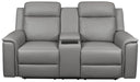 Northcote Leather 2 Seater Electric Recliner with Console - Graphite