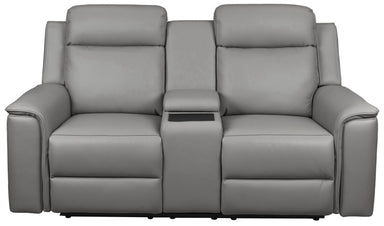 Northcote Leather 2 Seater Electric Recliner with Console - Graphite