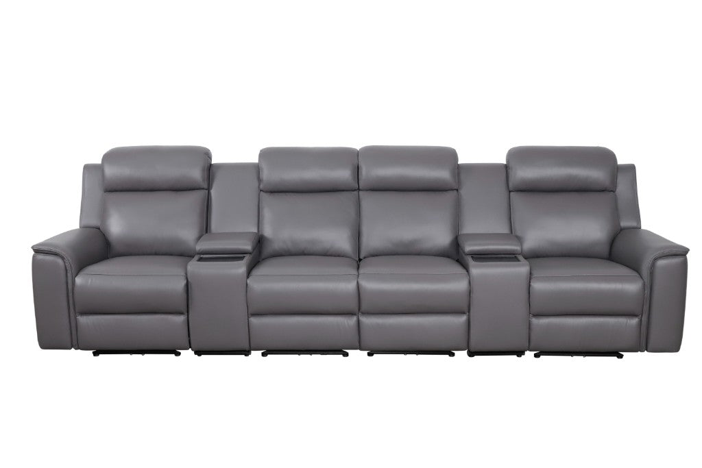 Northcote Leather 4 Seater Electric Home Theatre