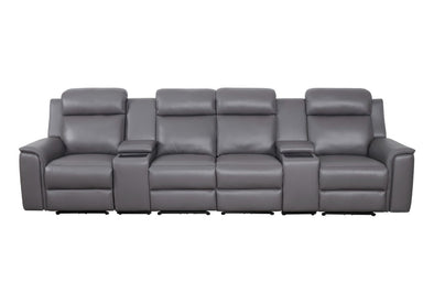 Northcote Leather 4 Seater Electric Home Theatre