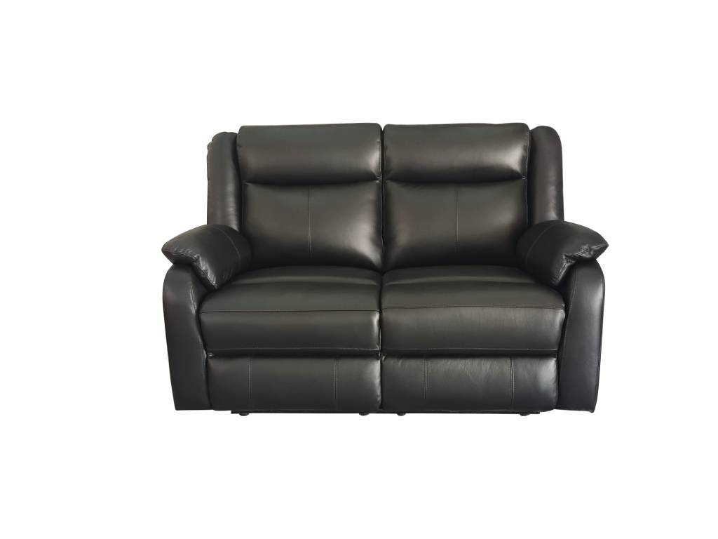 Pinnacle 2 Seater Leather Electric Recliner Sofa With USB Port - Black