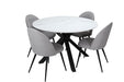 Marmo 5 Piece Round Dining Set - White