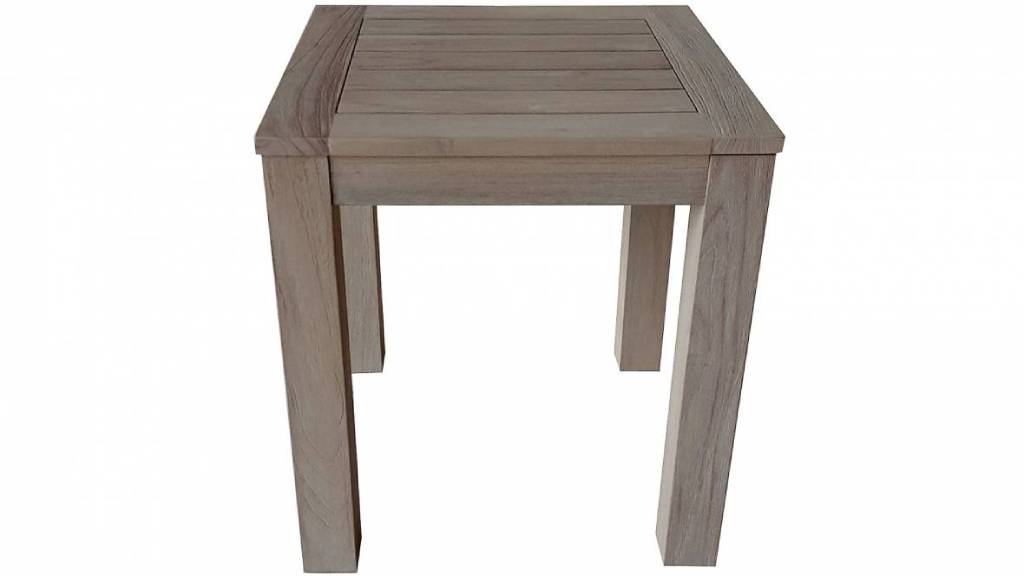 Avalon Outdoor Teak & Wicker Side Table