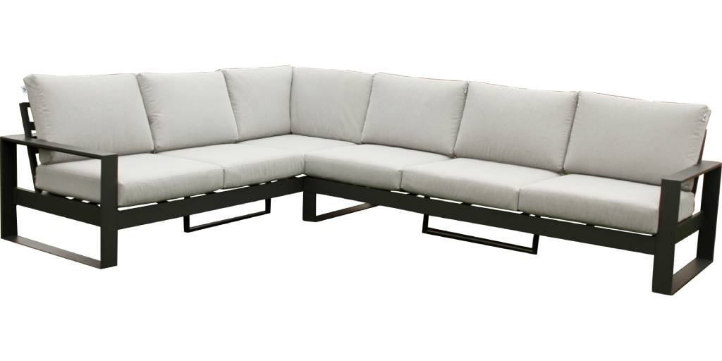 Amalfi Outdoor Corner Lounge - Gunmetal/Grey