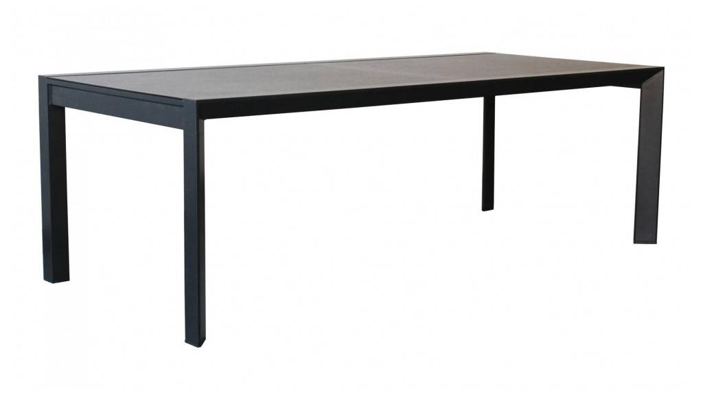 Siena Outdoor Ceramic Glass Extension Table - Charcoal