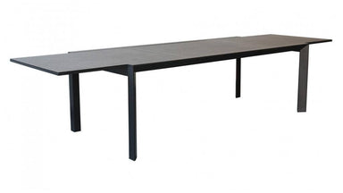 Siena Outdoor Ceramic Glass Extension Table - Charcoal