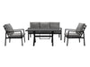 Esme Outdoor 4 Piece Dining Set - Charcoal