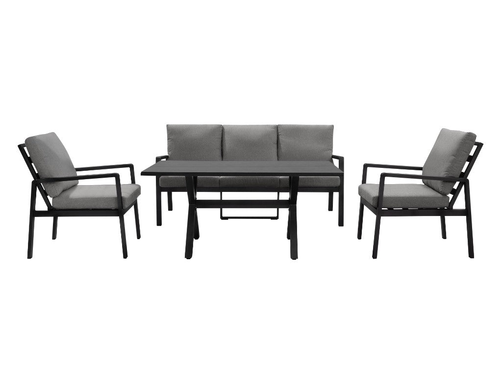 Esme Outdoor 4 Piece Dining Set - Charcoal