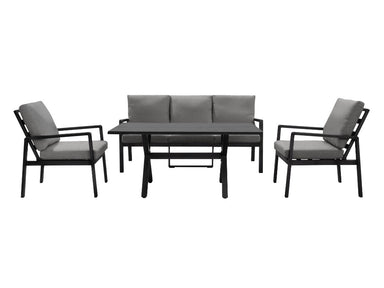 Esme Outdoor 4 Piece Dining Set - Charcoal