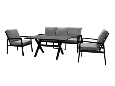 Esme Outdoor 4 Piece Dining Set - Charcoal
