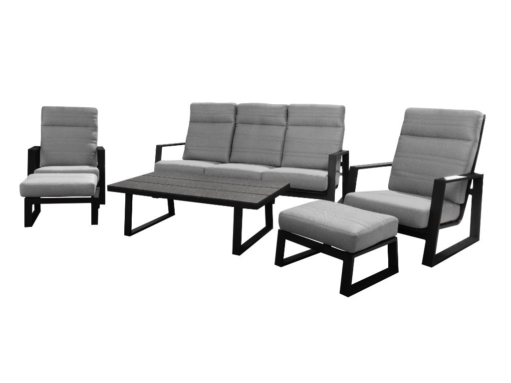 Spinnaker Outdoor 6 Piece Lounge Set - Charcoal