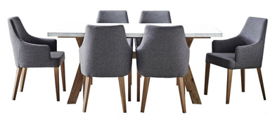 Concord 7 Piece Dining Set 180cm - White Top