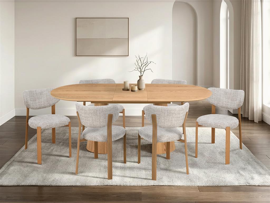 Lockwood Oval Extension Dining Set with 6 Chairs