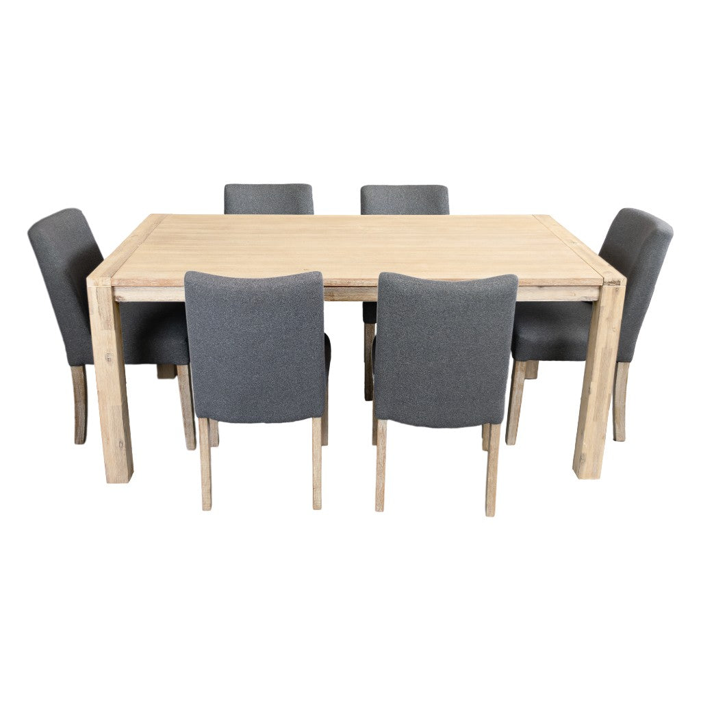 Kauri 7 Piece Acacia Dining Set 180cm - Smoke