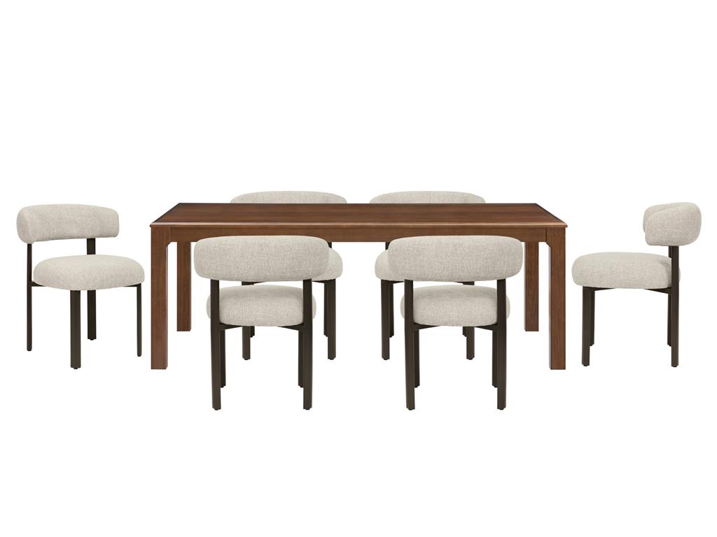Walden 7 Piece Dining Set with 6 Oatmeal Chairs
