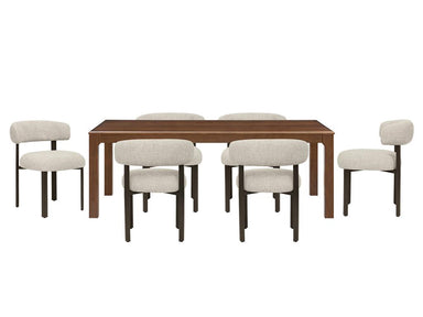 Walden 7 Piece Dining Set with 6 Oatmeal Chairs