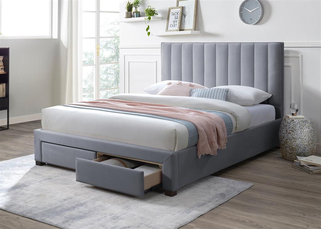 Mabel Storage Double Bed - Grey