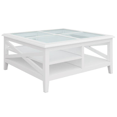 Hampton Glass Top Coffee Table - White