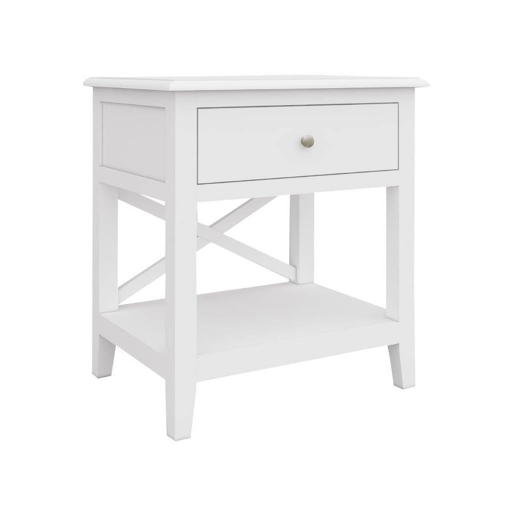 Hampton 1 Drawer Side Table - White