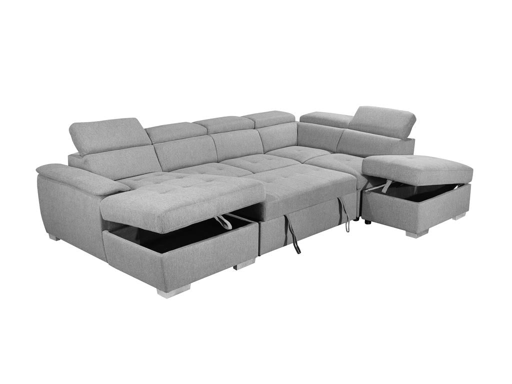 Lachlan Corner Modular Sofa Bed with Storage Chaise & Ottoman