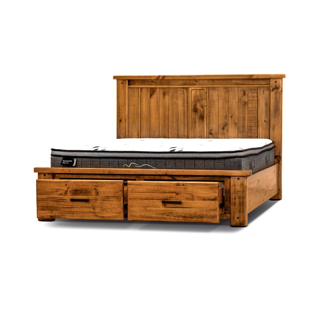 Outback Queen Bed with Storage - Oak