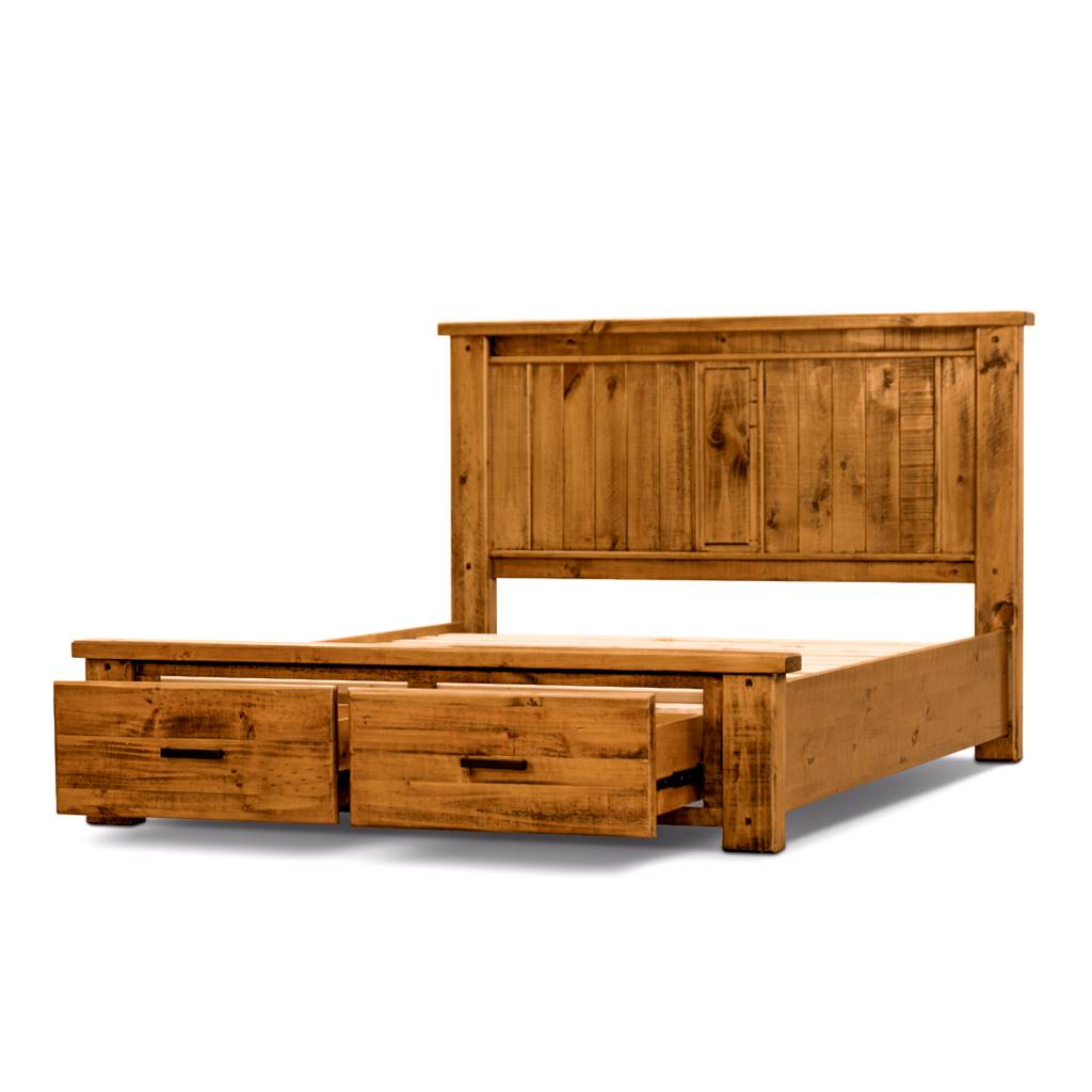 Outback Queen Bed with Storage - Oak