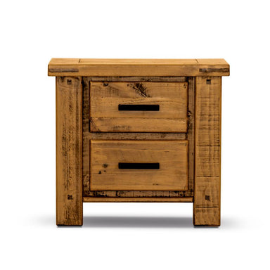 Outback 2 Drawer Bedside Table - Oak