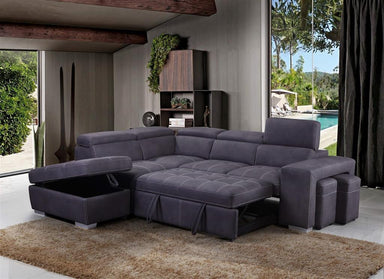 Positano 2 Seater Sofa Bed with Left Chaise & 2 Ottomans