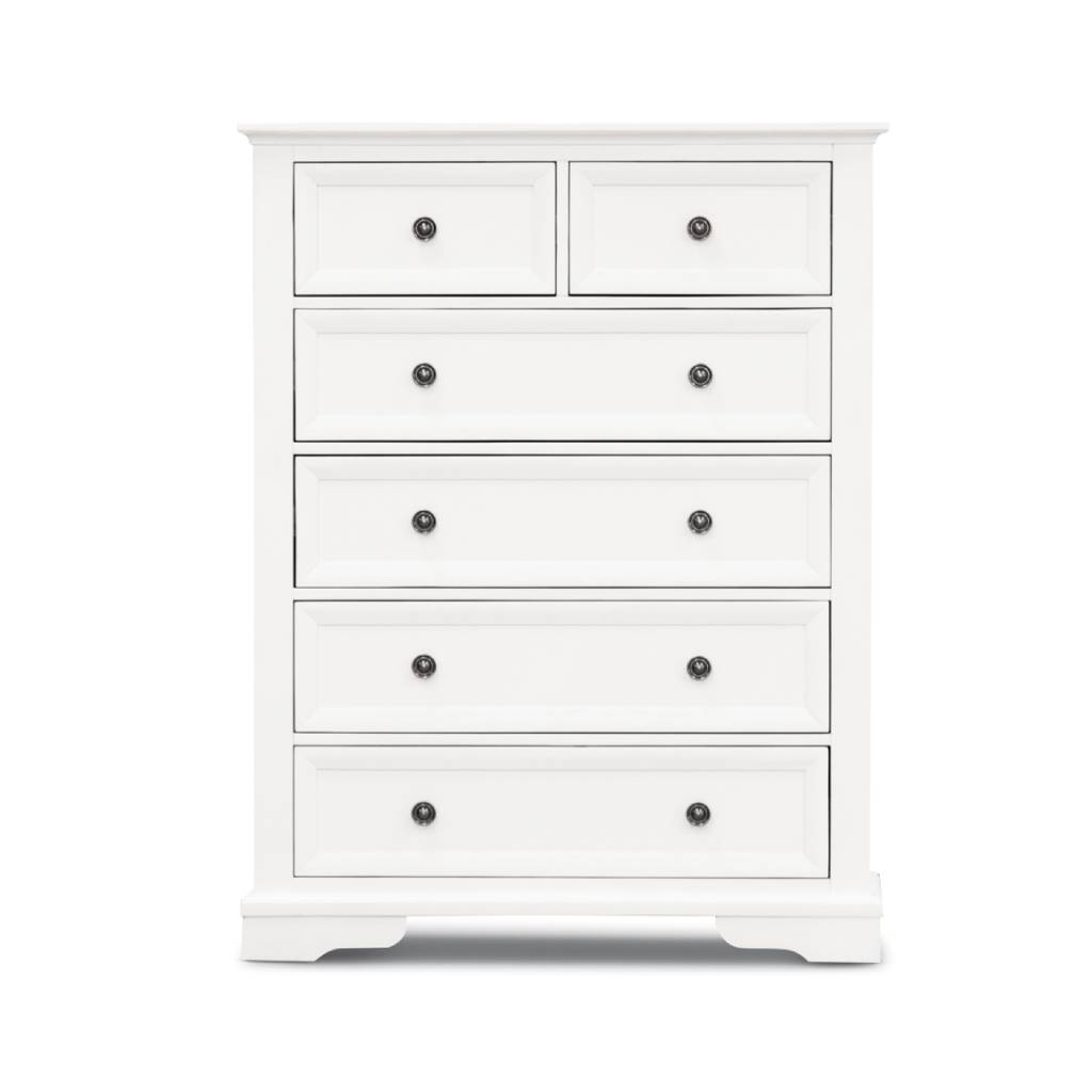 Bean Tallboy 6 Chest Drawers Solid Acacia Wood Bedroom Storage Cabinet