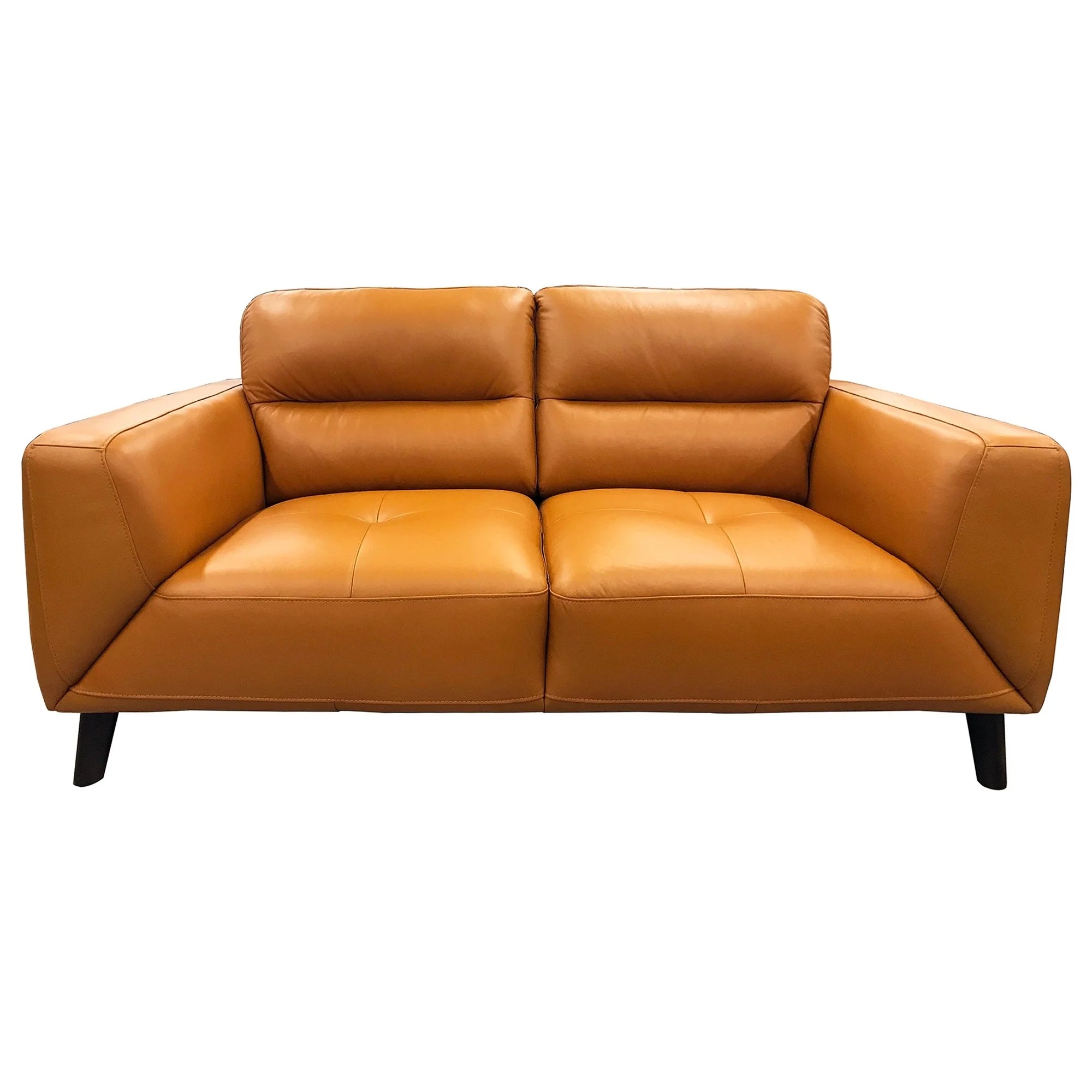 Sonoma 3+2 Seater Leather Sofa Set - Tangerine