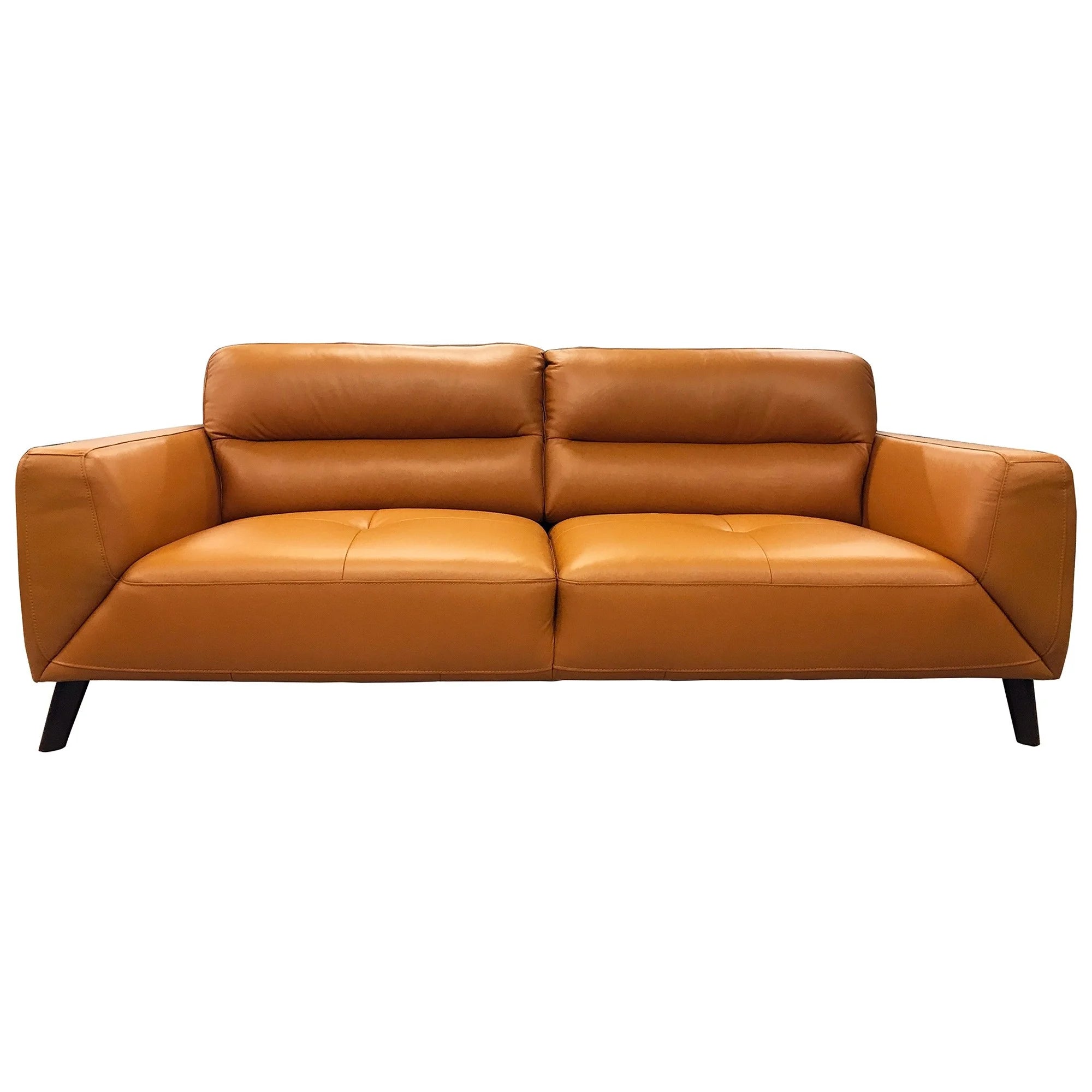 Sonoma 3+2 Seater Leather Sofa Set - Tangerine