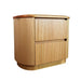 Ashby Fluted 2 Drawer Bedside Table - Natural Ash