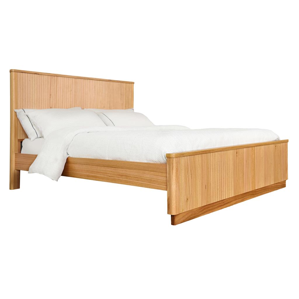Ashby Fluted Messmate King Bed - Natural Ash