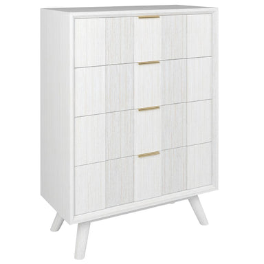 Elowen Acacia 4 Drawer Tallboy - White Wash