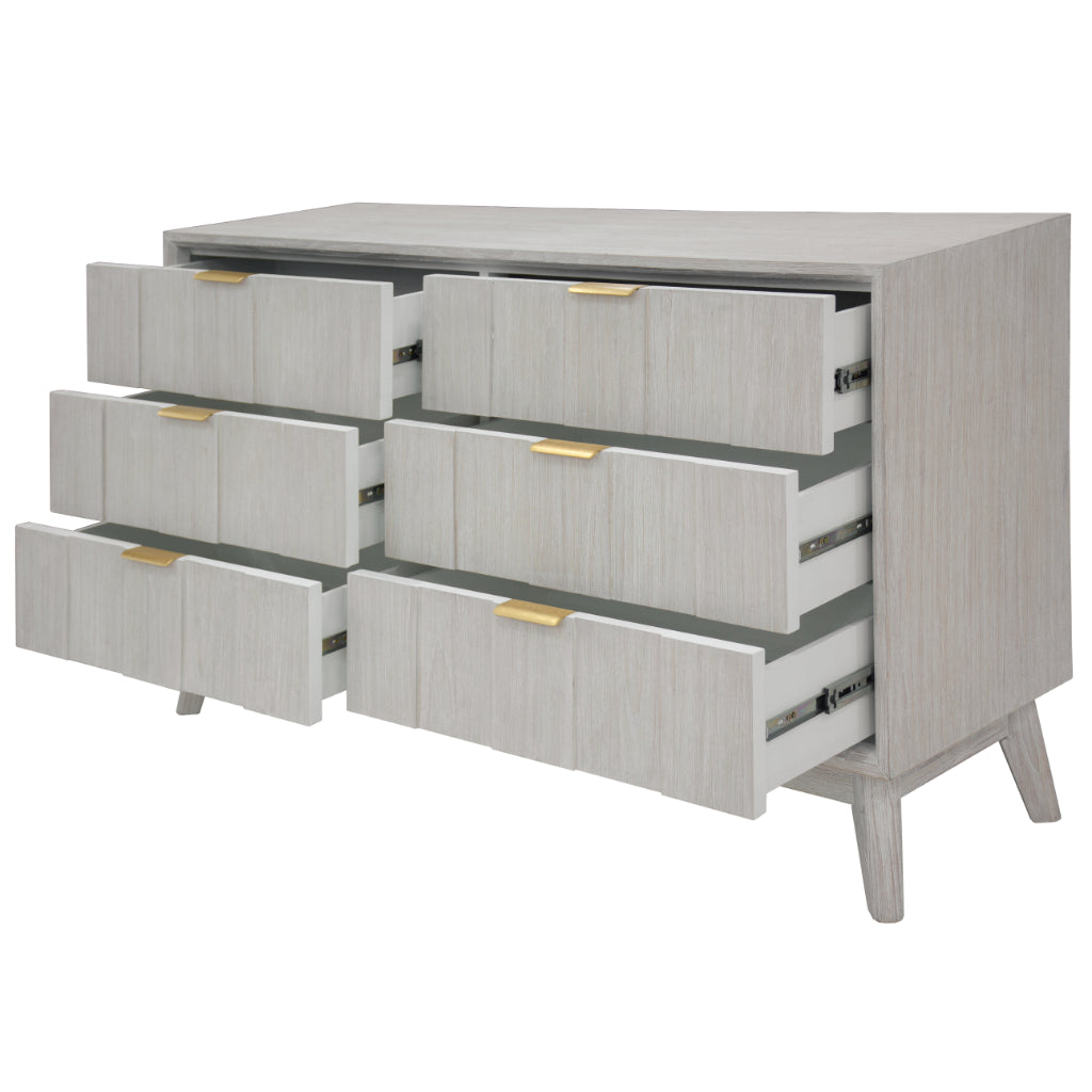 Alena 6 Drawer Dresser - White Wash