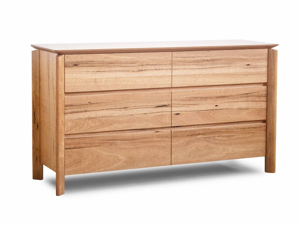 Atherton 6 Drawer Timber Wood Dresser - Natural