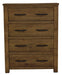 Sundale Rustic Pine 4 Drawer Tallboy - Aged Sundried Ash