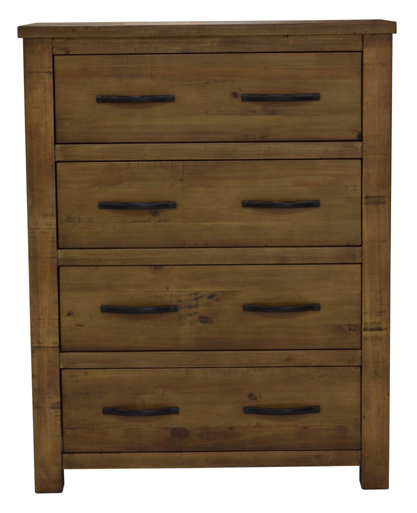 Sundale Rustic Pine 4 Drawer Tallboy - Aged Sundried Ash