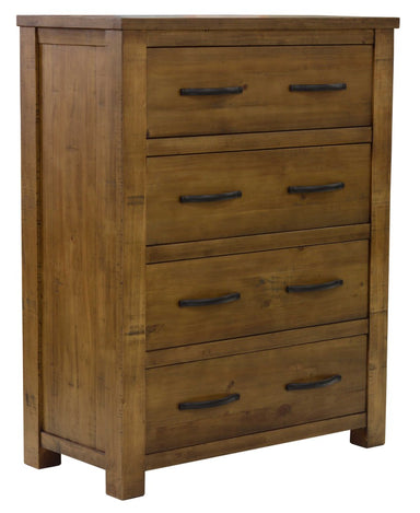 Sundale Rustic Pine 4 Drawer Tallboy - Aged Sundried Ash