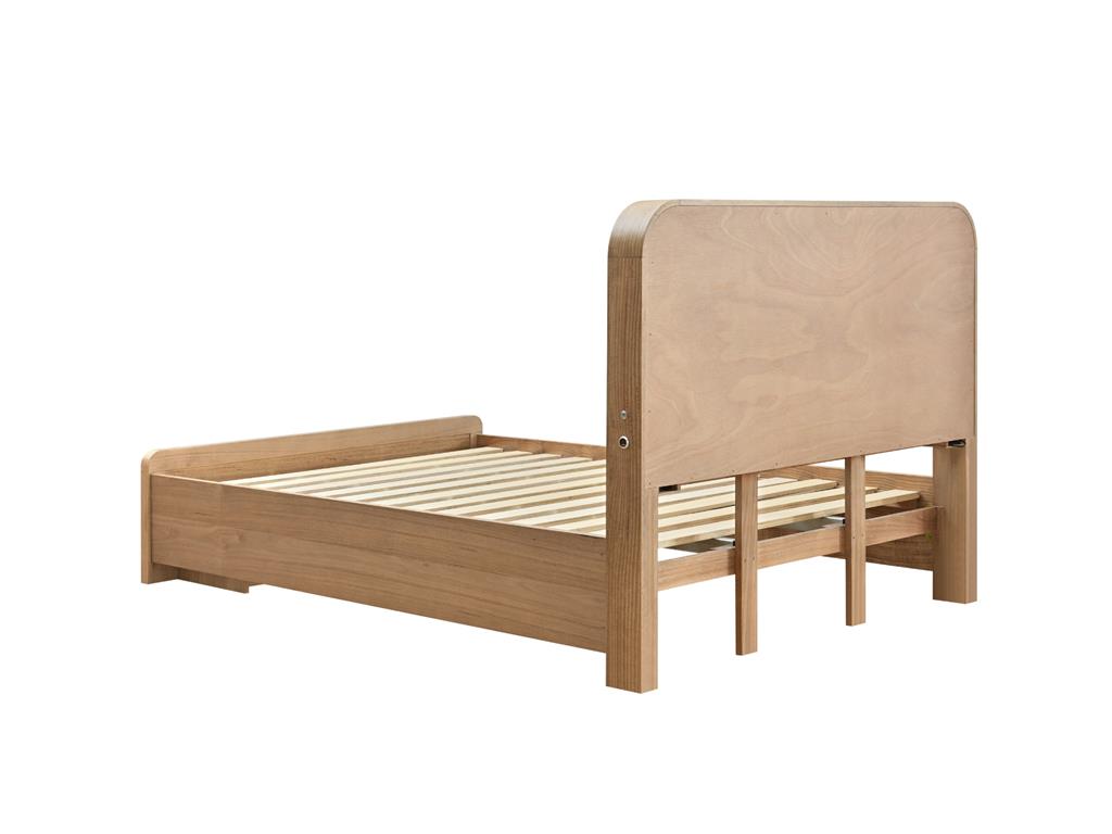 Belmont King Bed with LED Niche, USB & Drawers - Light Smoke