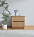 Belmont Fluted 2 Drawer Bedside Table - Light Smoke