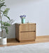 Belmont Fluted 2 Drawer Bedside Table - Light Smoke