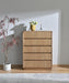 Belmont Fluted 5 Drawer Tallboy - Light Smoke