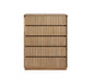 Belmont Fluted 5 Drawer Tallboy - Light Smoke