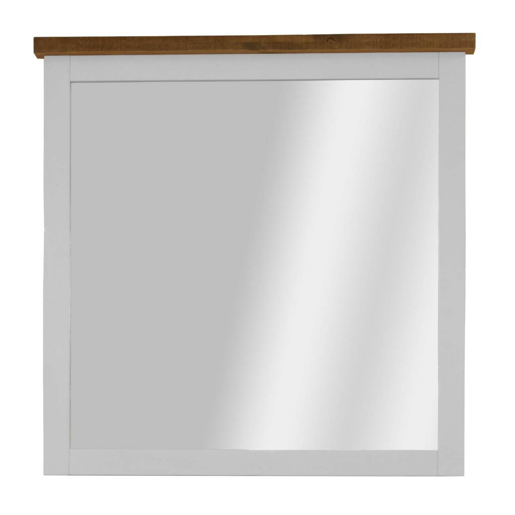 Brannon Hamptons Wall Mirror 100cm - Chestnut/White