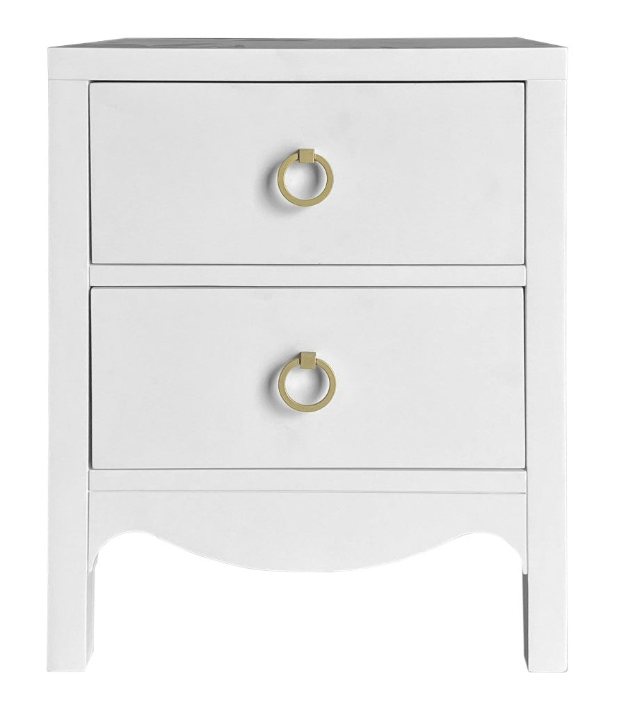 Kensal 2 Drawer Bedside Table - White