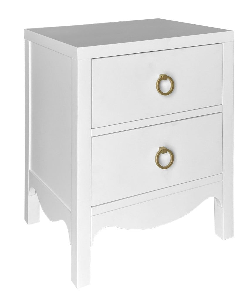 Kensal 2 Drawer Bedside Table - White