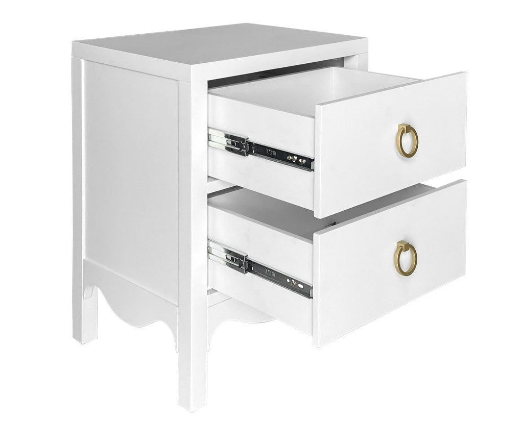 Kensal 2 Drawer Bedside Table - White