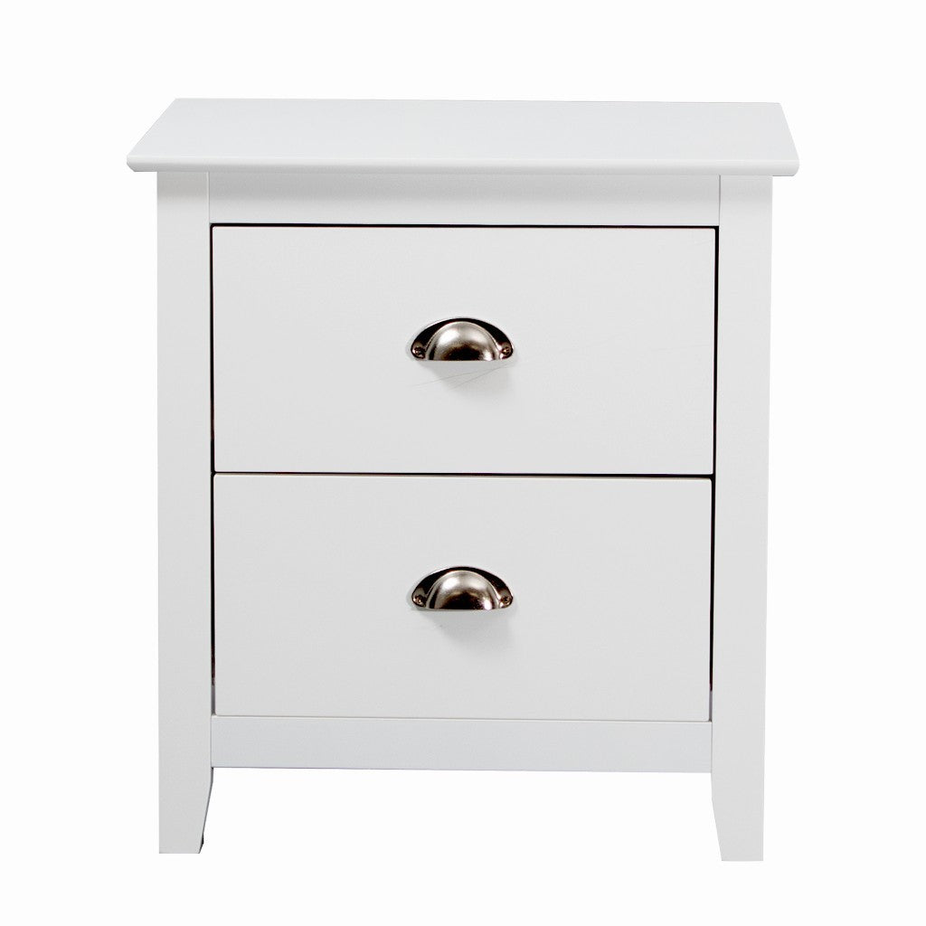 Nook 2 Drawer Bedside Table - White